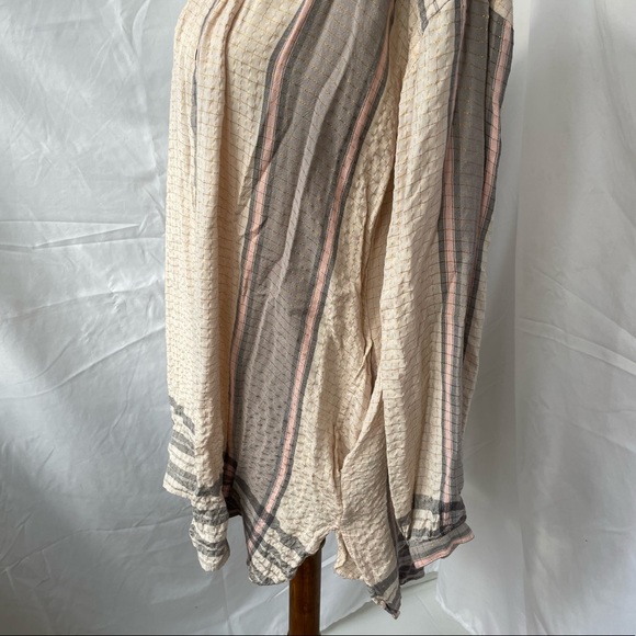 Rare! Free People plaid shirt dress metallic XS - Picture 5 of 7